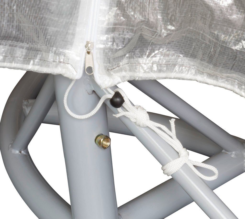 Trendyshop365 Gartenmöbel-Schutzhülle für Hängesessel Ø140cm, 200cm Höhe Wetterfeste Abdeckplane, 140Tx140Bx200Hcm robuste PE-Plane, Kordelzug unten, Reißverschluss