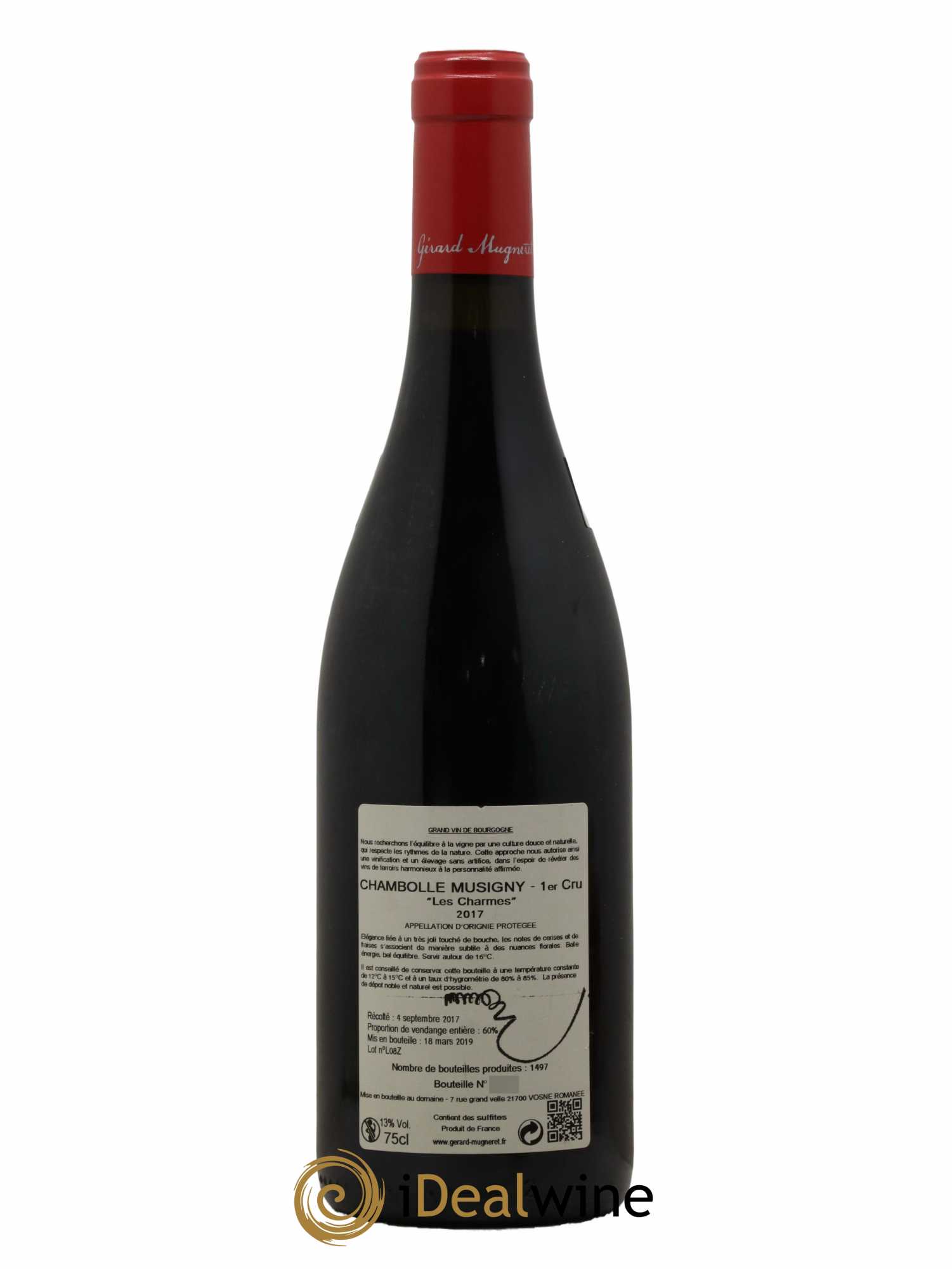 Chambolle-Musigny 1er Cru Les Charmes Gérard Mugneret  2017 - Lot de 1 Bouteille