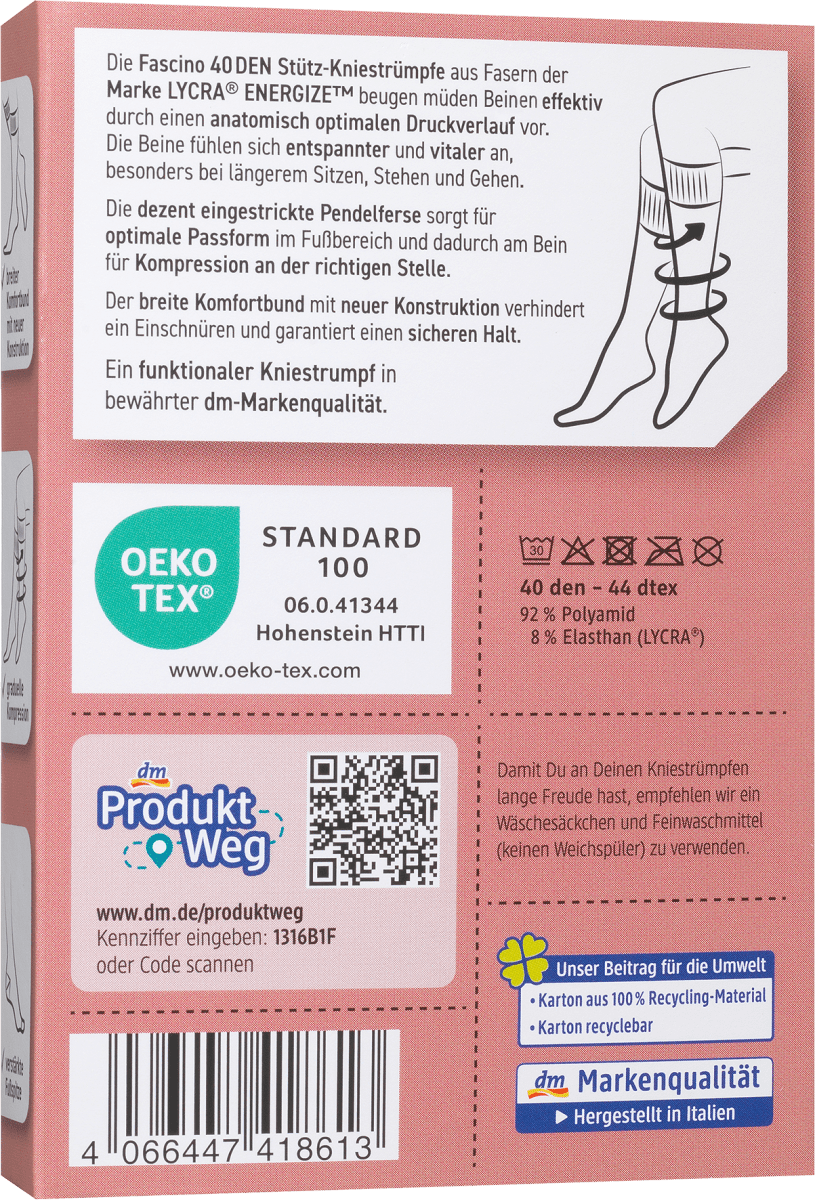 Kniestrümpfe mit Stütz-Funktion schwarz Gr. 39-42, 40 DEN, 1 St