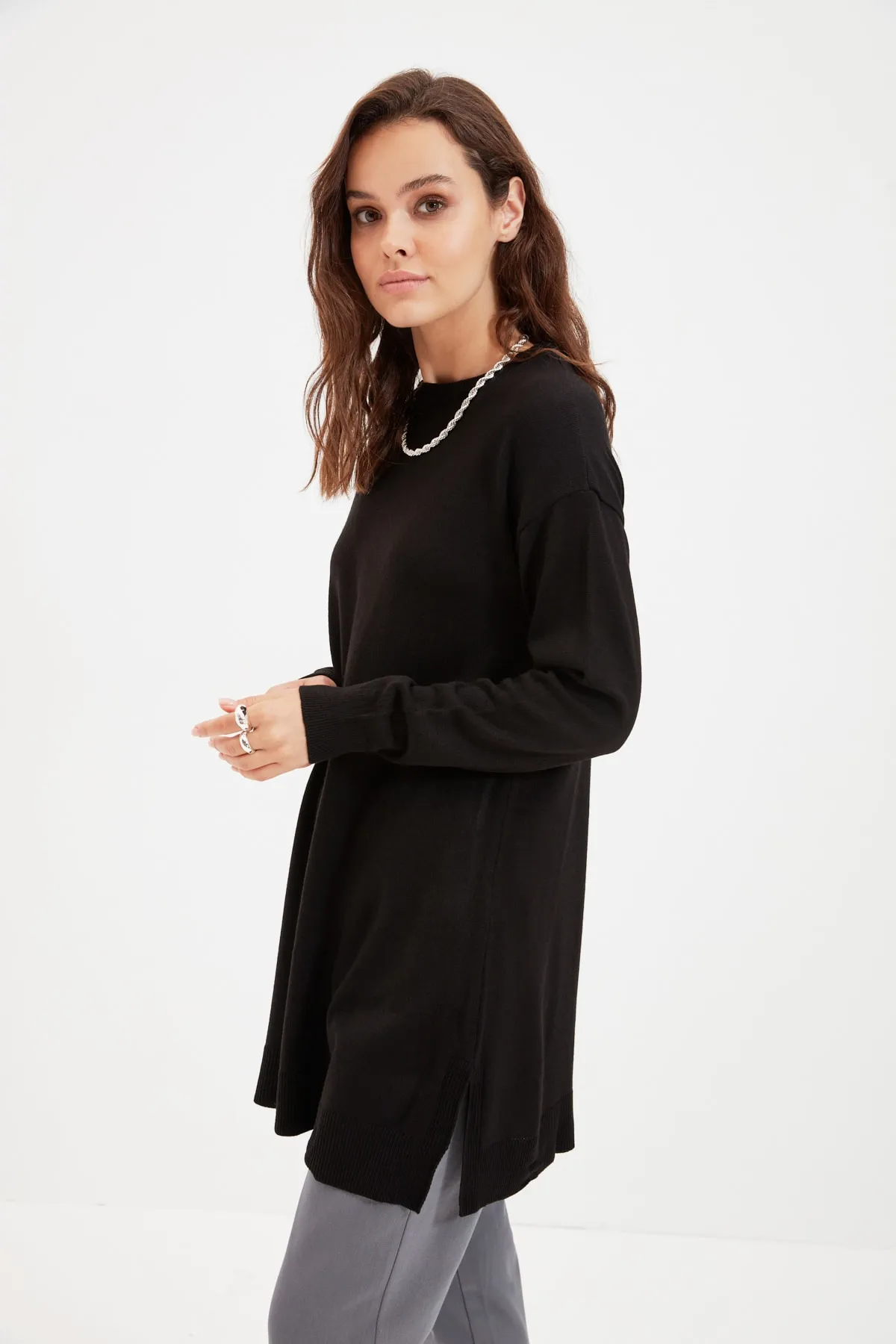 Trendyol Modest  Schwarzer Strickpullover TCTAW22AK0010
