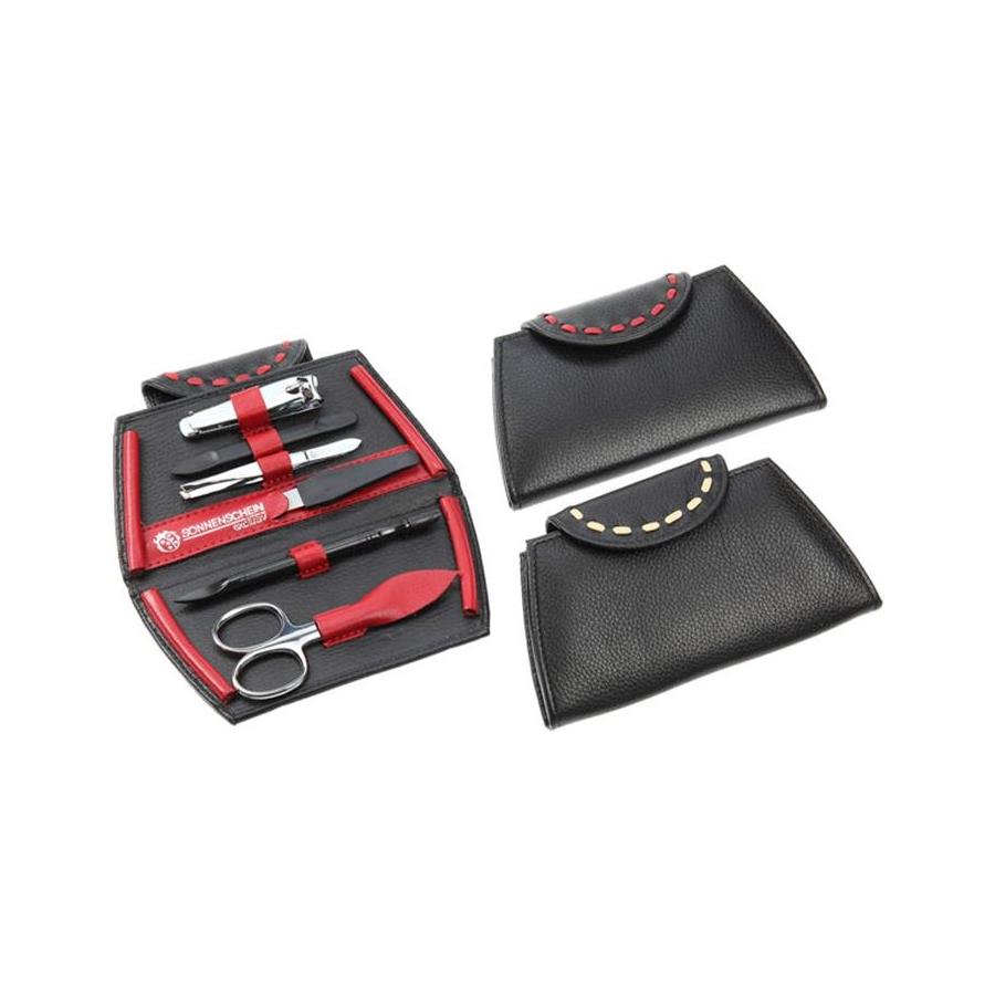 Manicure-Etui, Rindleder, vernickelt