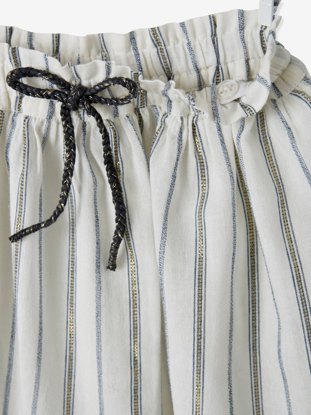 Jupe courte rayée fille gris ardoise rayé