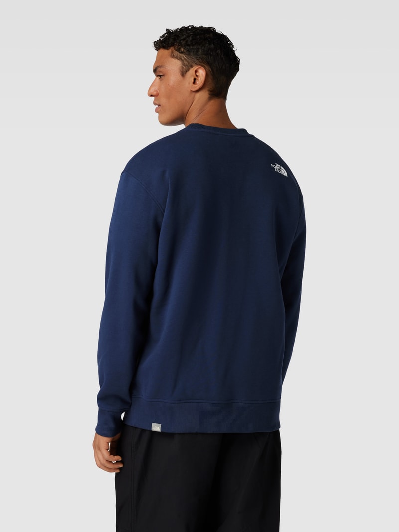 Sweatshirt mit Label-Stitching Modell 'ESSENTIAL' in marineblau