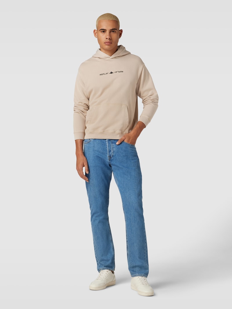 Hoodie mit Känguru-Tasche in beige