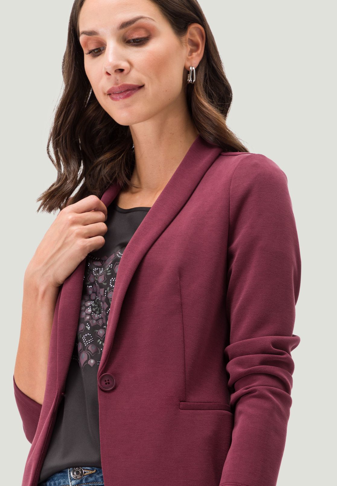 Jerseyblazer mit Paspeltaschen