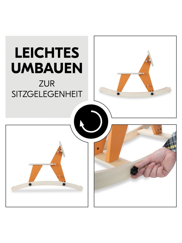 Hauck 2in1 Schaukeltier Rock N Swing (umbaubar zum Sitz, in orange,beige günstig kaufen onesize