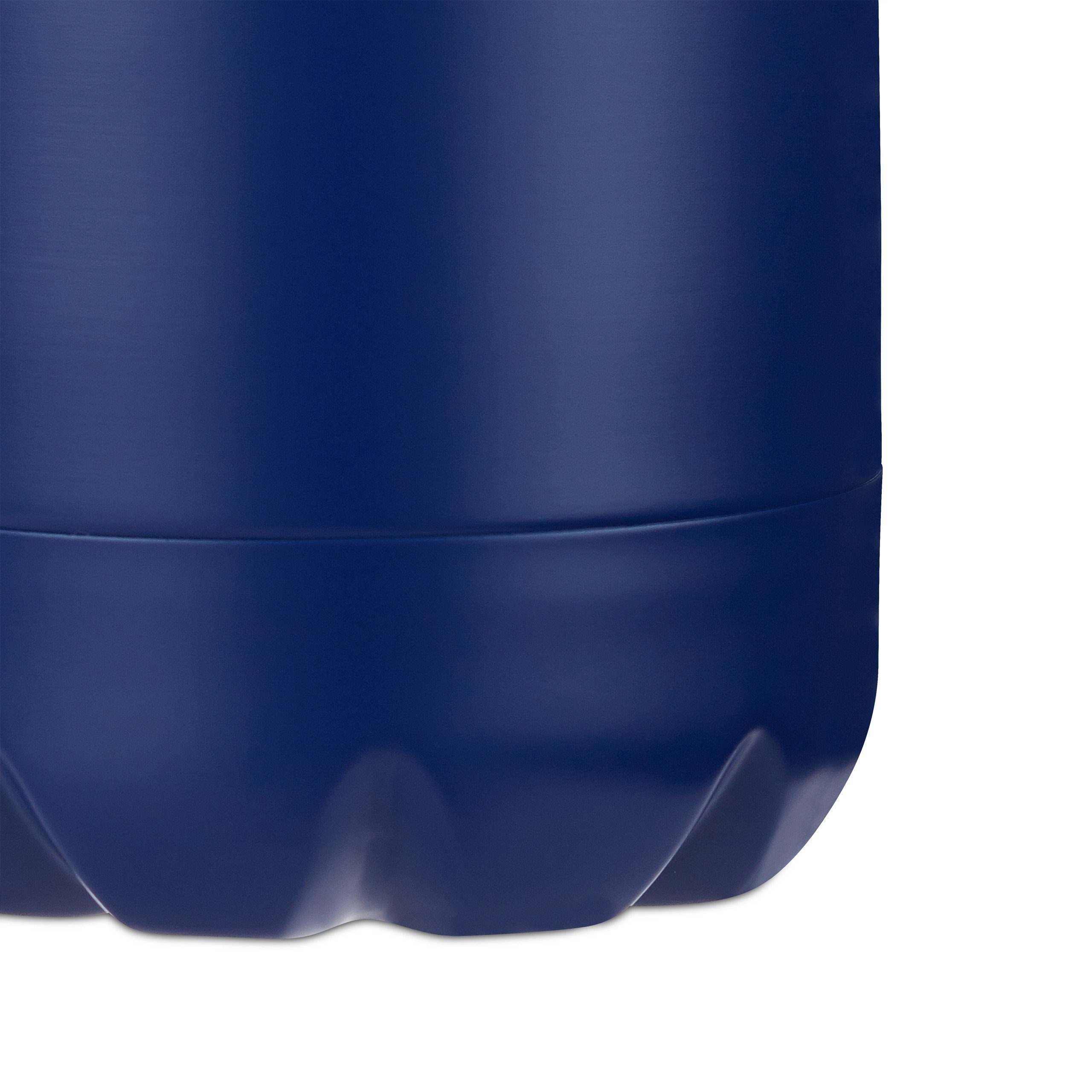 relaxdays Isolierflasche Trinkflasche Edelstahl, Dunkelblau