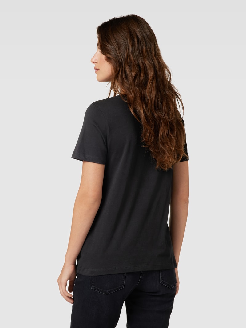 T-Shirt mit Label-Print in schwarz