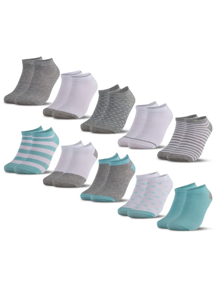 Occulto 10er Pack Sneaker Socken Mikl in Türkis-Grau günstig kaufen