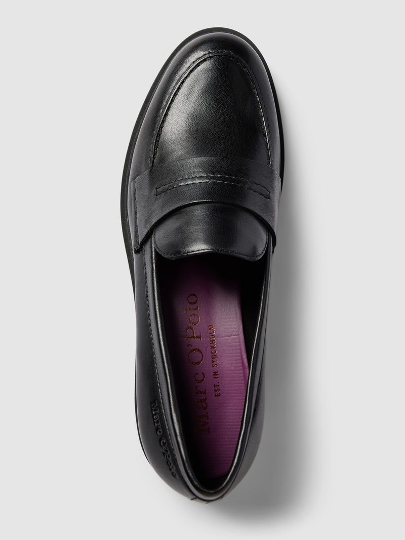 Penny-Loafer aus echtem Leder in schwarz