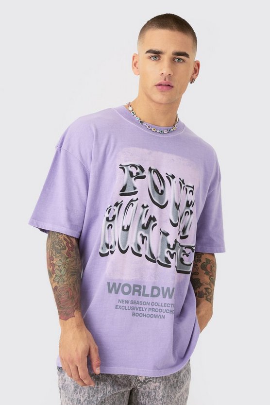 Oversize T-Shirt mit Homme Text Print