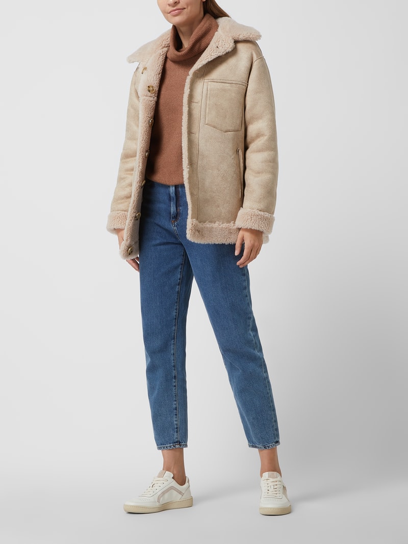 Wendejacke mit Woll-Anteil in ecru