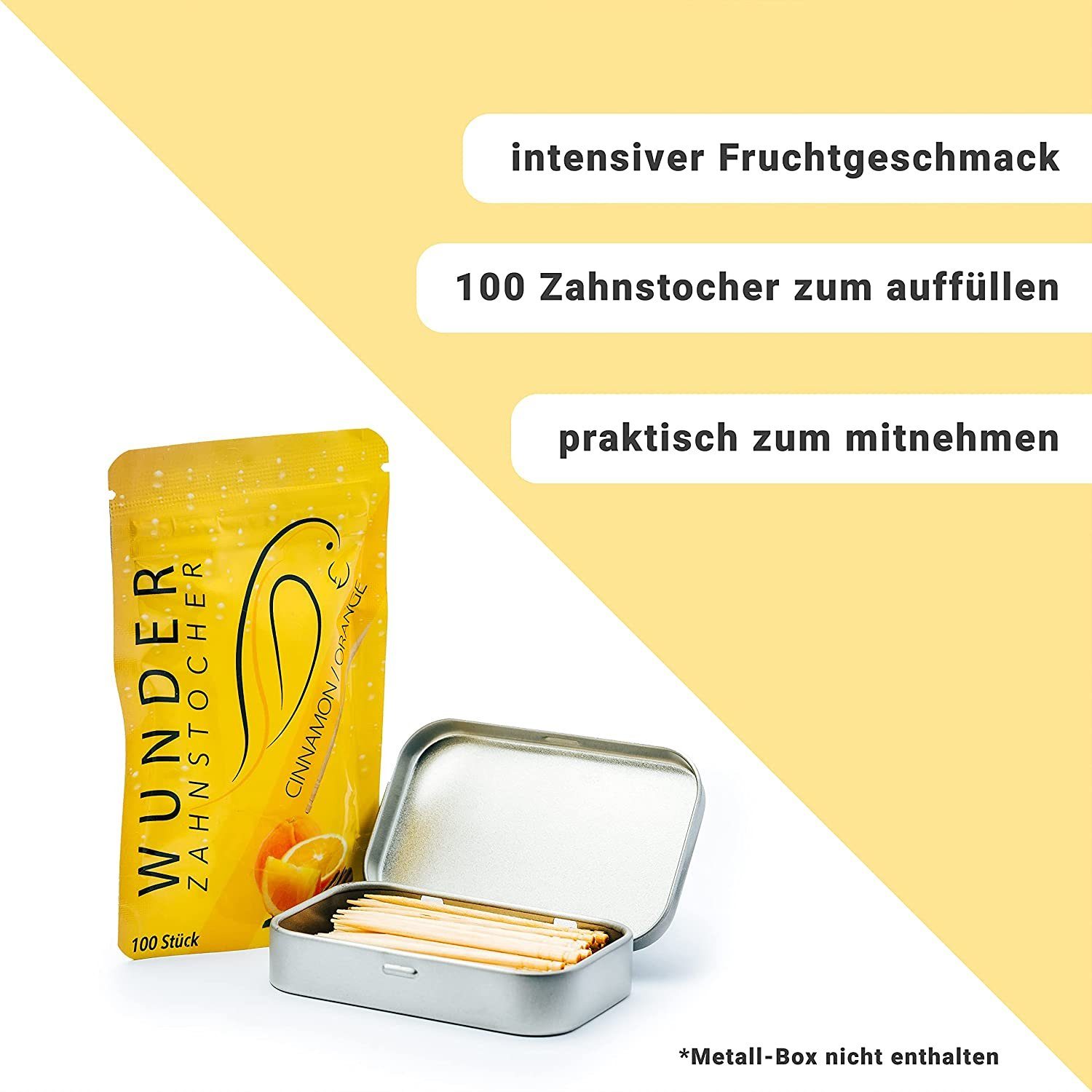 Wunder Zahnstocher Mundpflegecenter Wunder Zahnstocher mit Geschmack - Refill Pack - Zimt/Orange