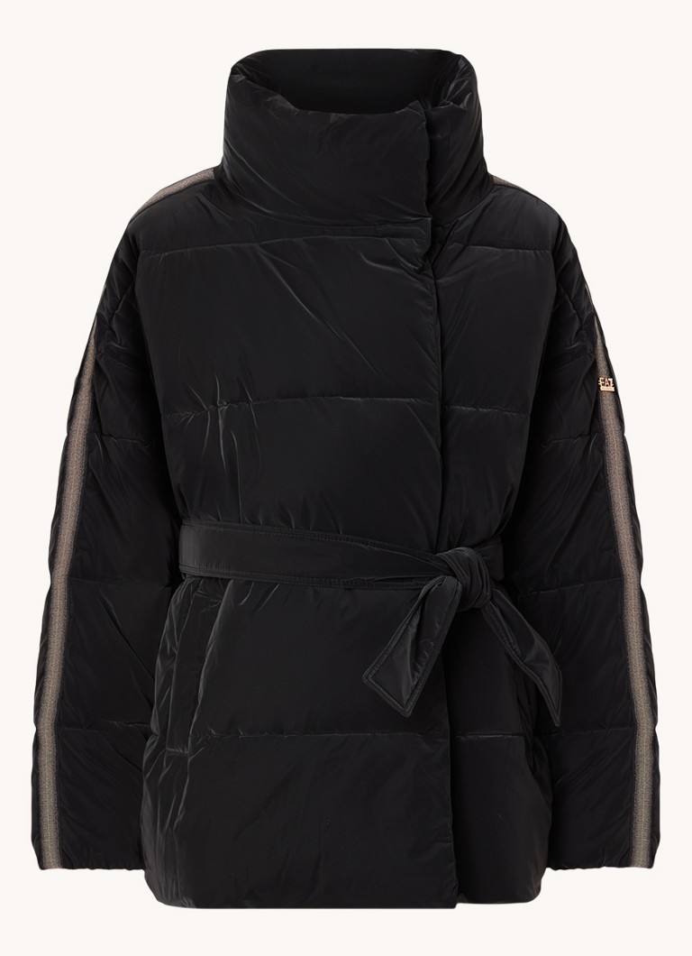 Emporio Armani  Caban puffer jack met strikceintuur en steekzakken