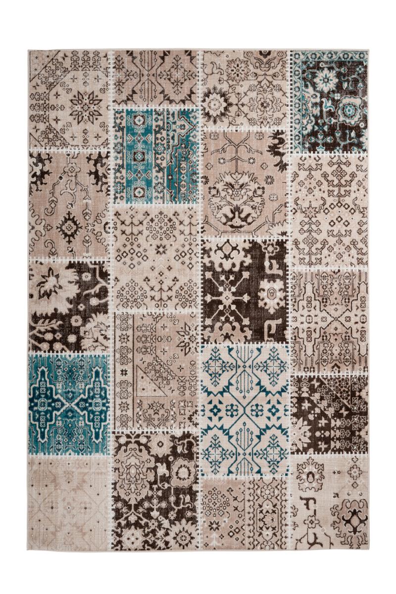 megusta Patchwork-Teppich Teppich Taupe 120cm x 170cm