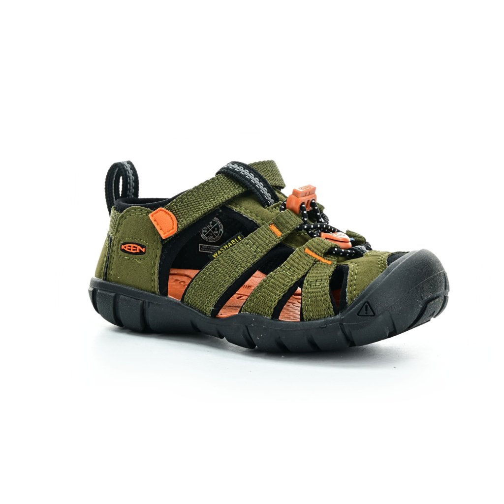 Keen Seacamp Dark Olive/Gold Flame (CNX) Sandalen