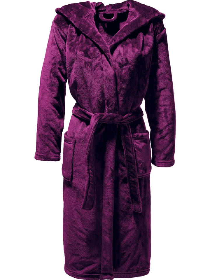 REDBEST Fleece Unisex-Bademantel mit Kapuze Perris in beere günstig kaufen