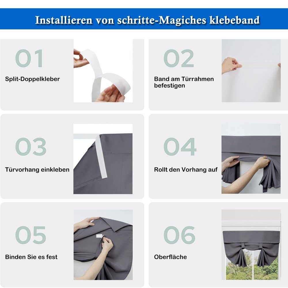 Qelus Raumteiler Verdunkelungstürvorhang Französischer Türvorhang Fensterpaneele