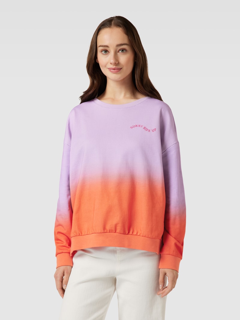 Sweatshirt aus Baumwolle mit Statement-Stitching in pink