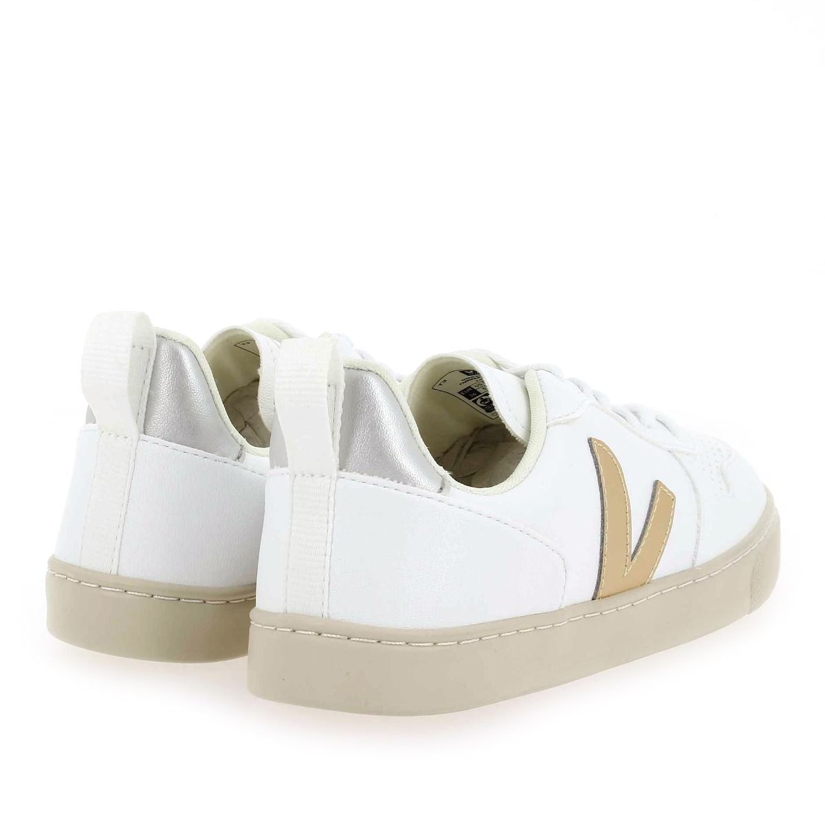 Veja  SMALL V-10 LACE - Blanc Platine