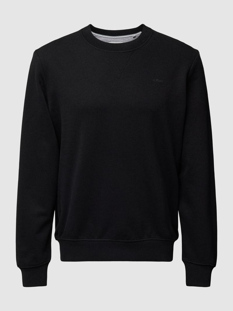 Sweatshirt mit Rundhalsausschnitt in unifarbenem Design in schwarz