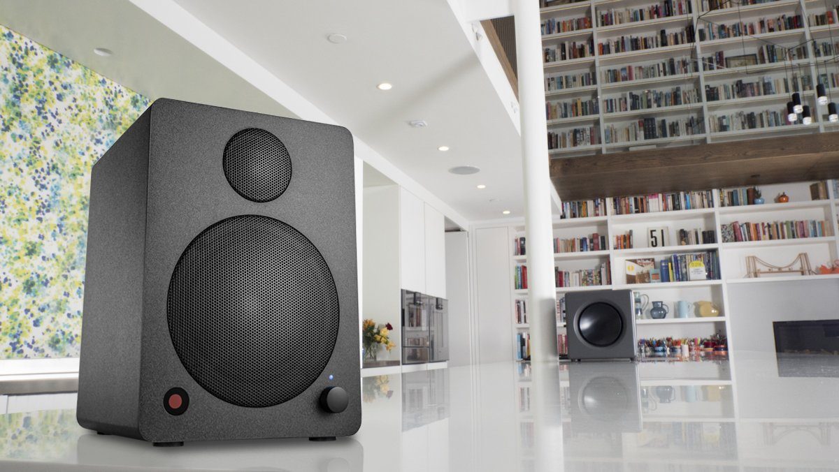 Wavemaster CUBE MINI 2.0 Regal-Lautsprecher (Bluetooth, 36 W, IR-Fernbedienung, Auto Switch, Subwoofer-Ausgang)