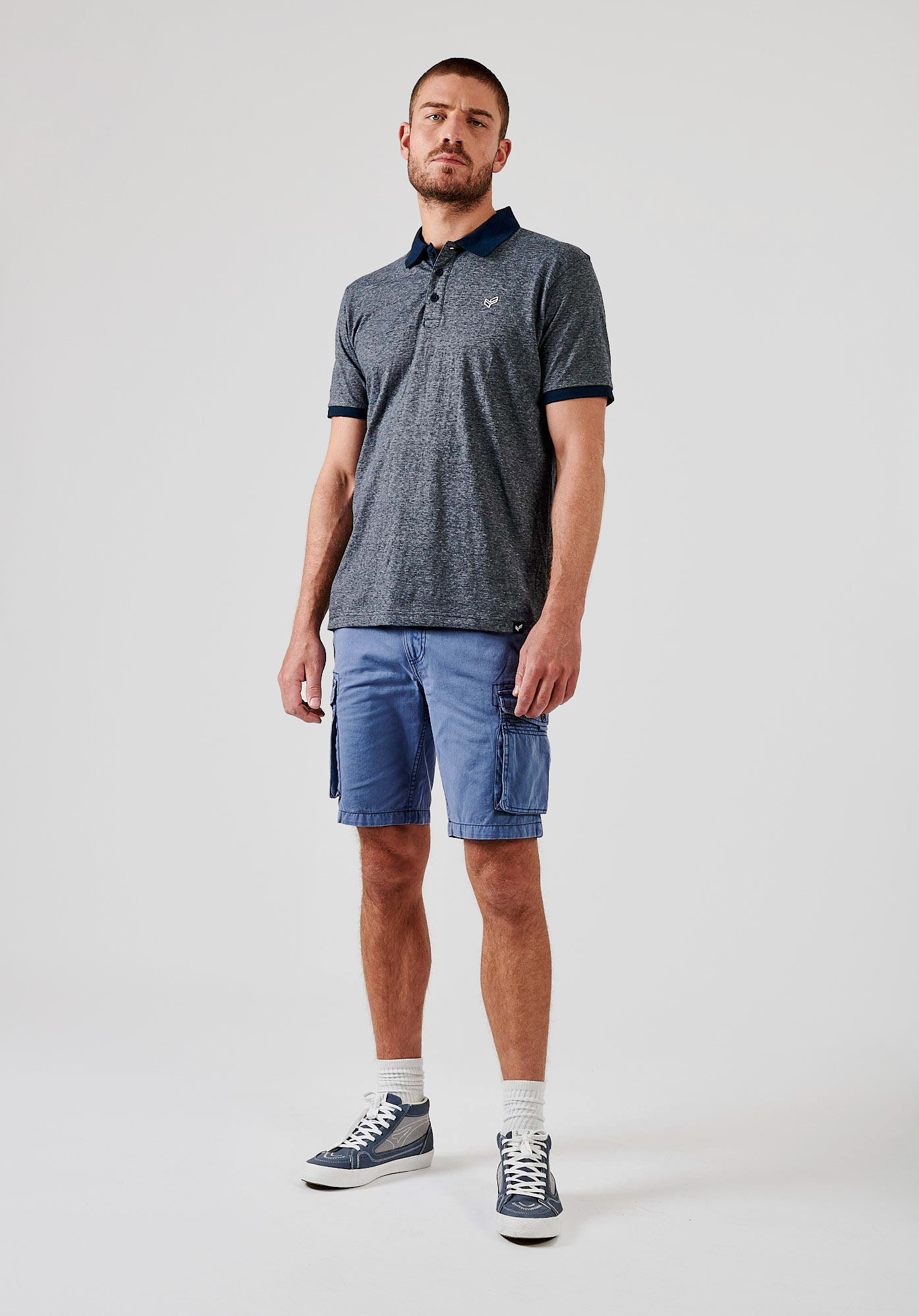 MARCO  Short bleu cargo Homme en 100% coton