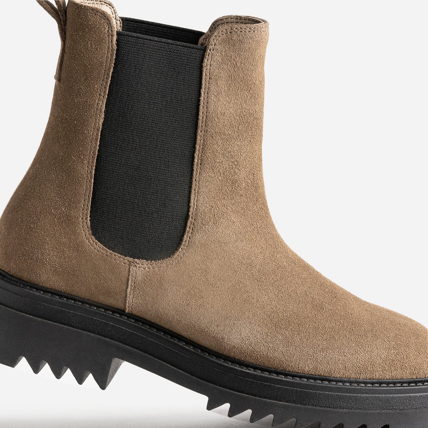 Chelsea boots TEXTO beige foncé en cuir velours