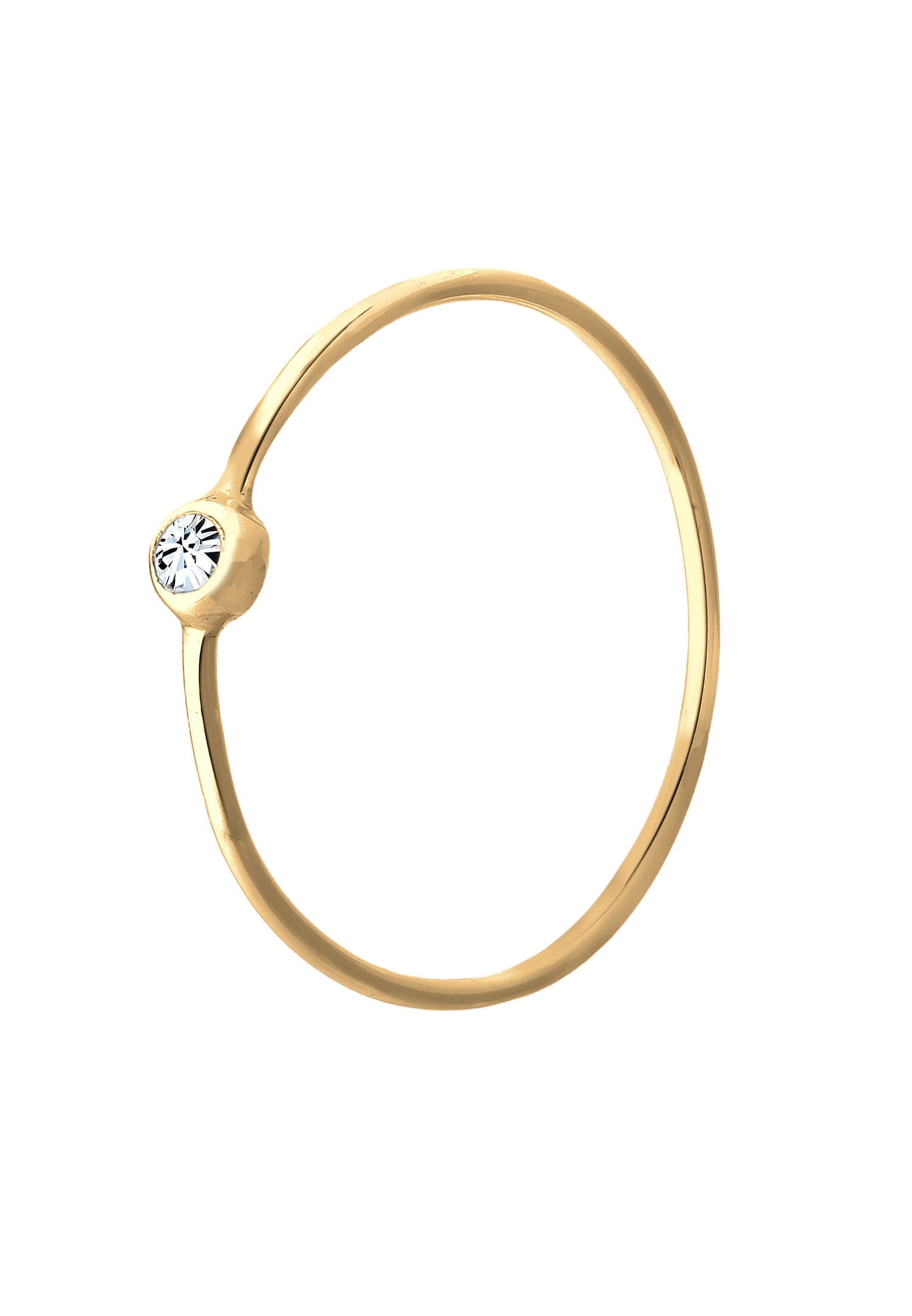 Elli Damen-Solitärring mit Kristall aus 925er Sterlingsilber