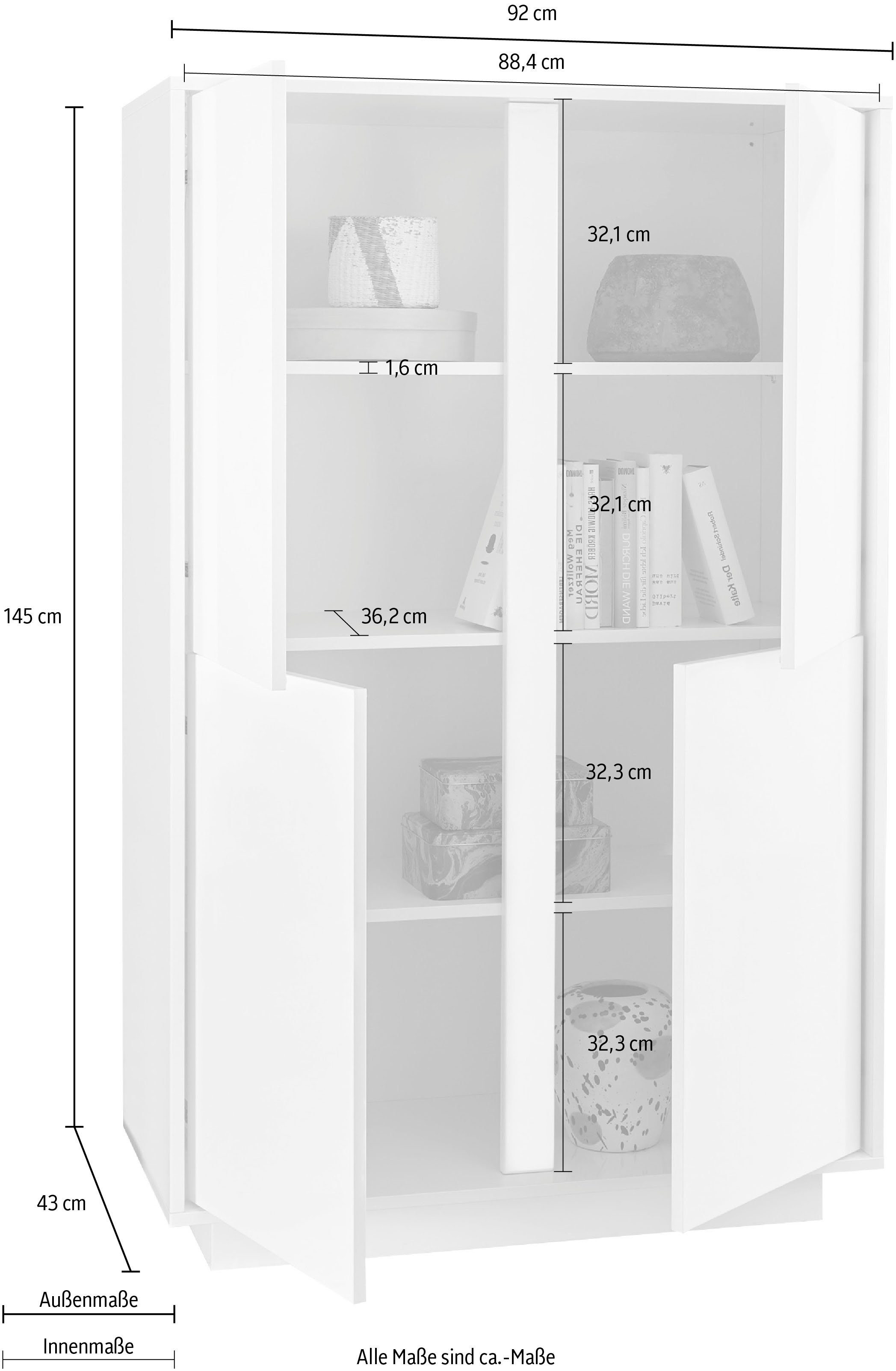 LC Highboard Ice, grifflos
