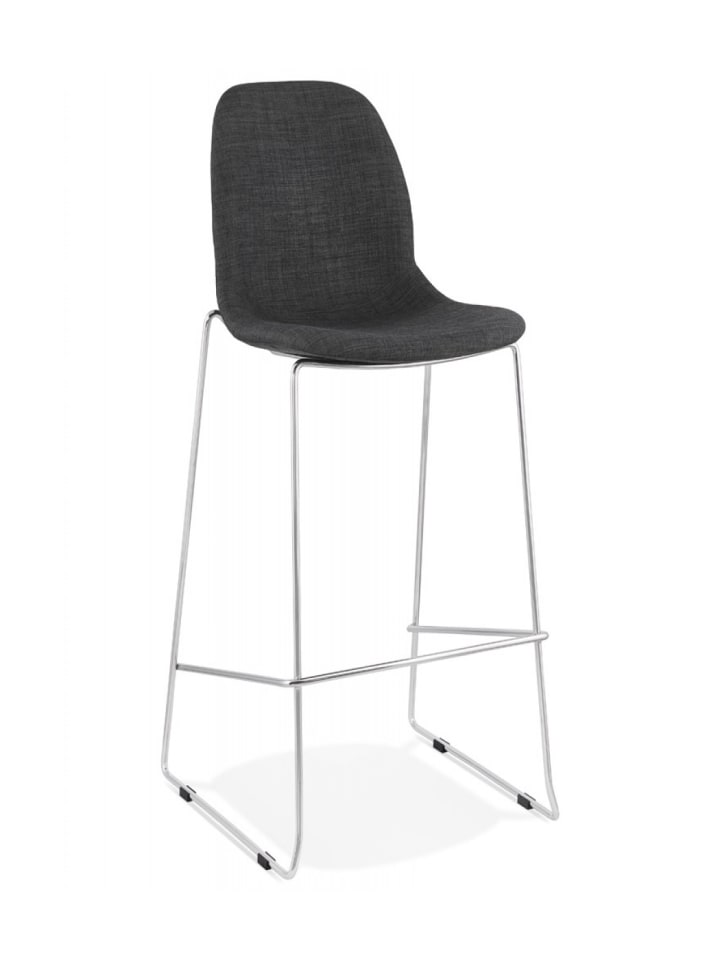 KADIMA DESIGN Barhocker mit Stoffsitz Dunkelgrau | Moderner Stil in Anthrazit-Silber günstig kaufen onesize