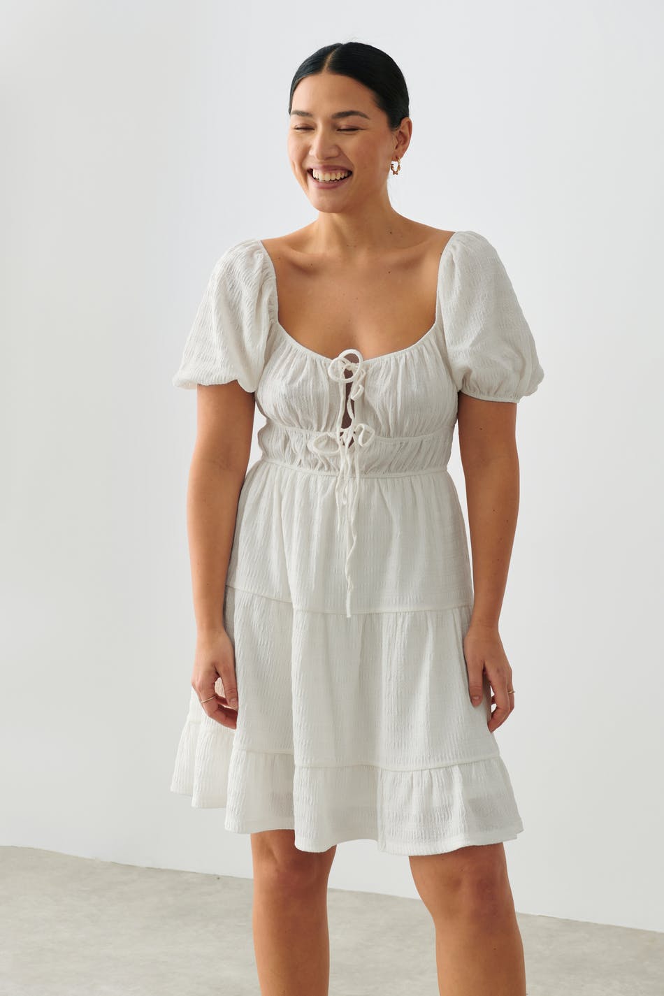 Knot detail mini dress