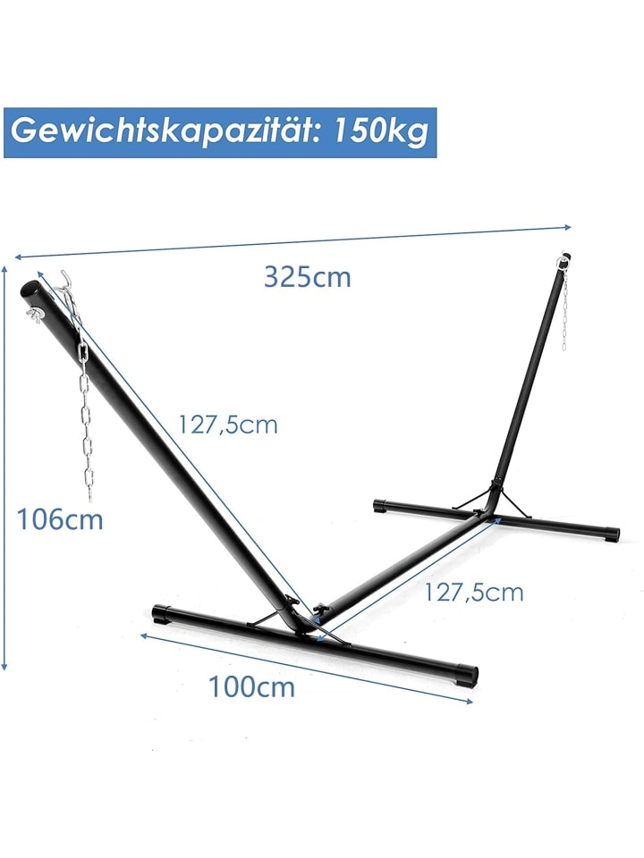 COSTWAY Hängemattengestell in Schwarz günstig kaufen 100 cm