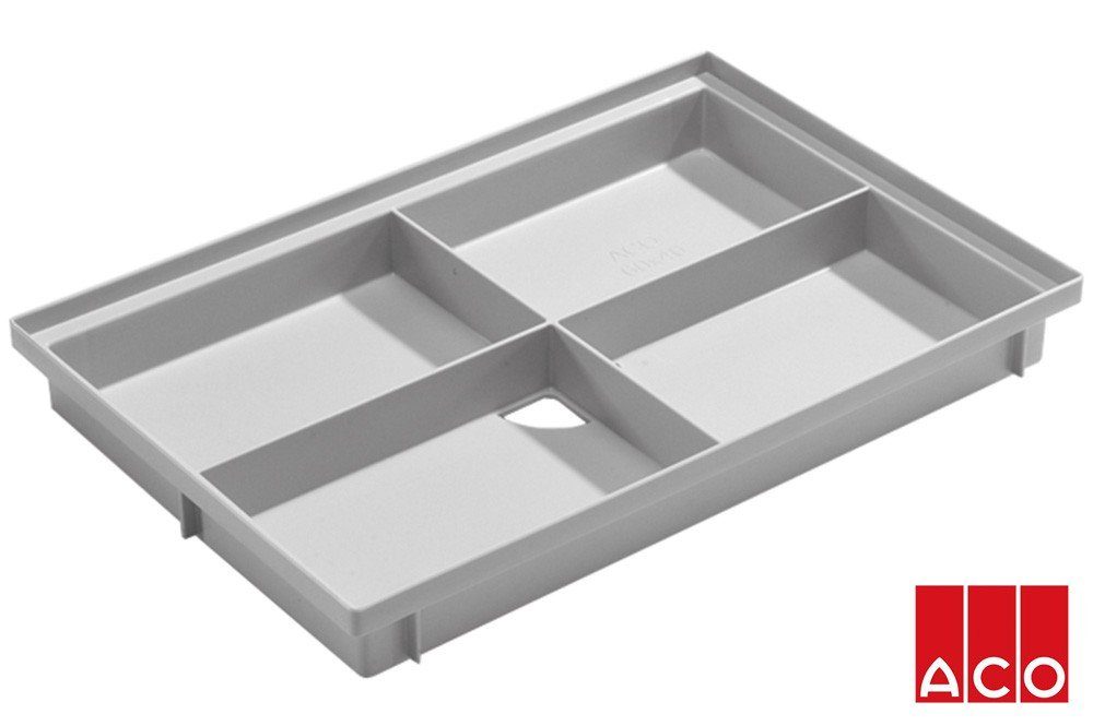 Fußmatte ACO 600x400x75mm Bodenwanne Self Vario Light für Schuhabstreifer Wanne Einlaufkasten Fußmatte, ACO Severin Ahlmann GmbH & Co. KG, rechteckig, Höhe: 75 mm, mit intergrierter umlaufender Kunststoffzarge