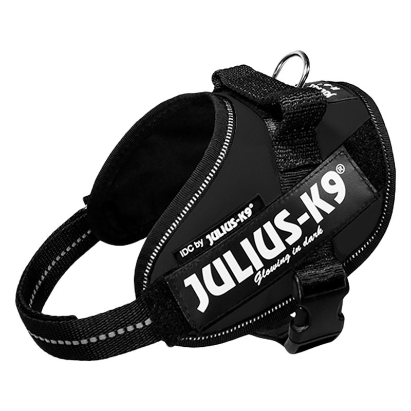Sparset JULIUS-K9 IDC-Powergeschirr schwarz + Doppel-Führleine