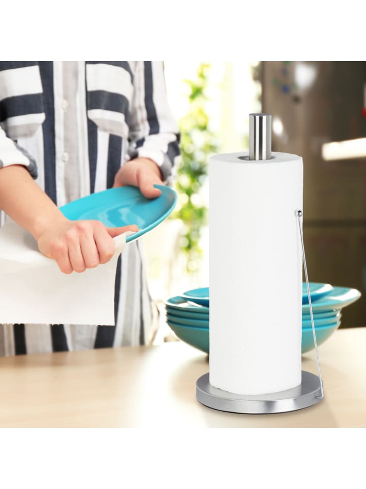 relaxdays Küchenrollenhalter in Silber - (H)33 x Ø15 cm günstig kaufen onesize