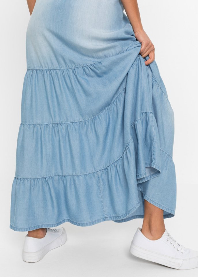 Maxi- Stufenrock aus TENCEL™ Lyocell