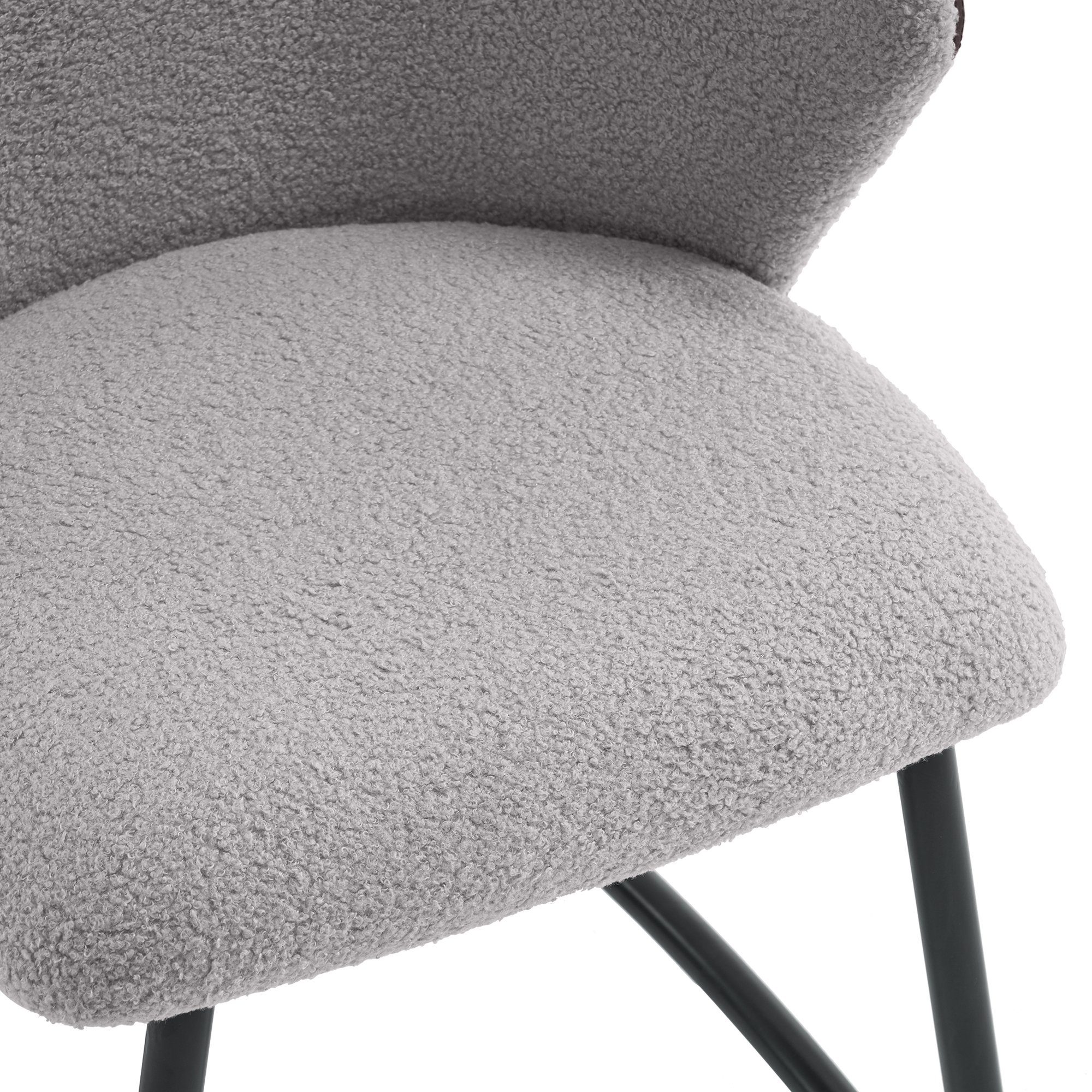 Flieks Freischwinger (2 St), 2er Set Esszimmerstuhl Teddy-Samt Polsterstuhl Wohnzimmer