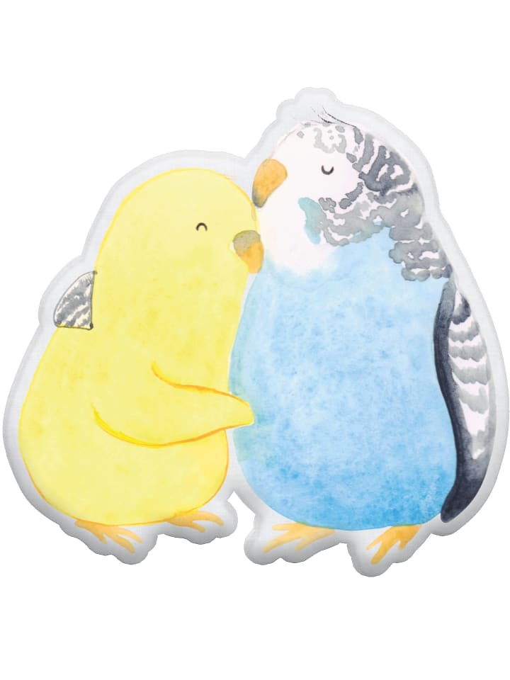 Mr. & Mrs. Panda Kissen Kuscheltier Wellensittich Liebe ohne Spruch in Weiß günstig kaufen