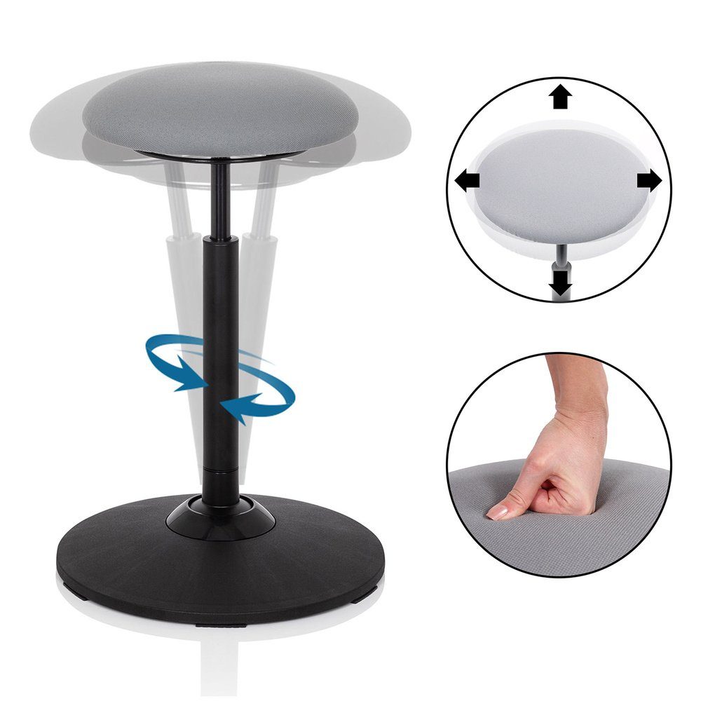 hjh OFFICE Stehhilfe Stehhilfe BALANCE SIT Stoff, Hocker, Bürohocker