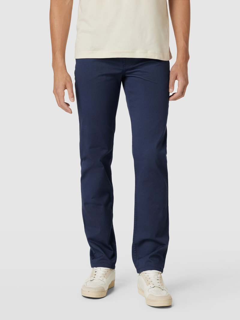 Stoffhose mit Strukturmuster in marineblau