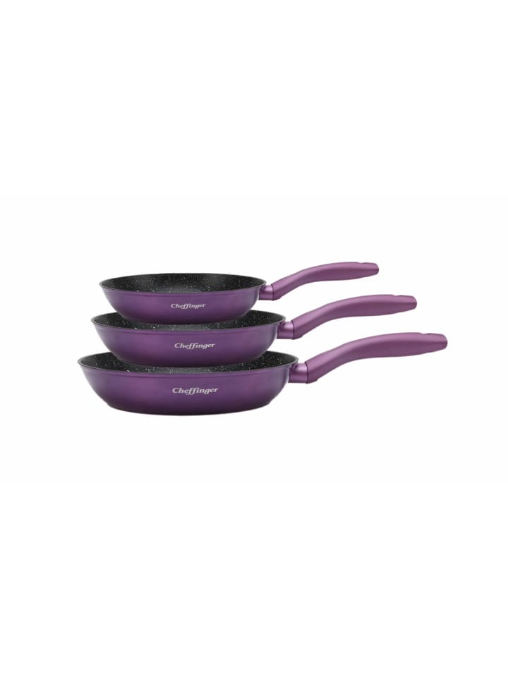 Cheffinger 3tlg Pfannenset Induktion Bratpfanne ø20-24-28cm in Grün günstig kaufen onesize