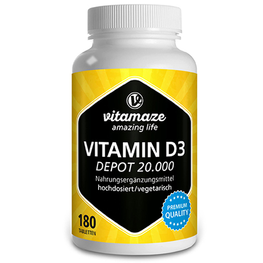 VITAMIN D3 20.000 I.E. Depot hochdosiert Tabletten  180 St  Tabletten