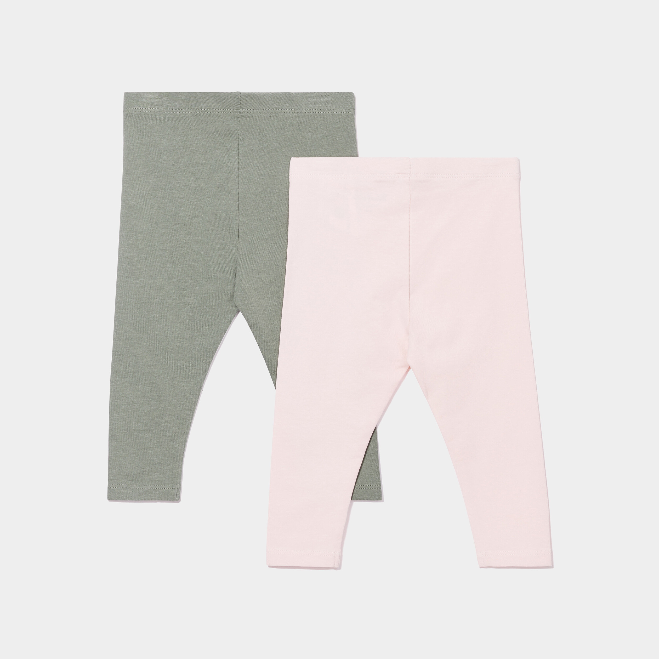 Lot 2 leggings vert kaki bébé fille | La Halle