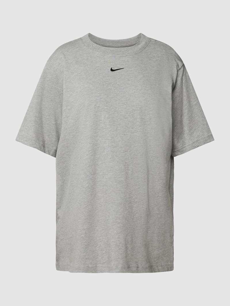 Oversized T-Shirt mit Label-Print in dunkelgrau