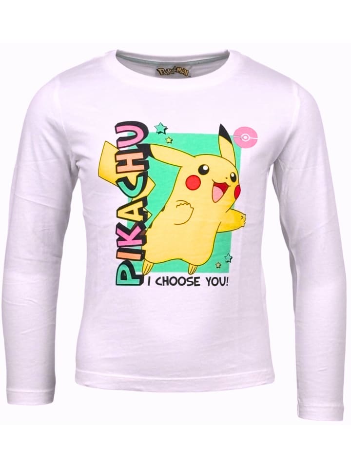 Pokémon Langarmshirt Pokémon Pikachu in Weiß günstig kaufen