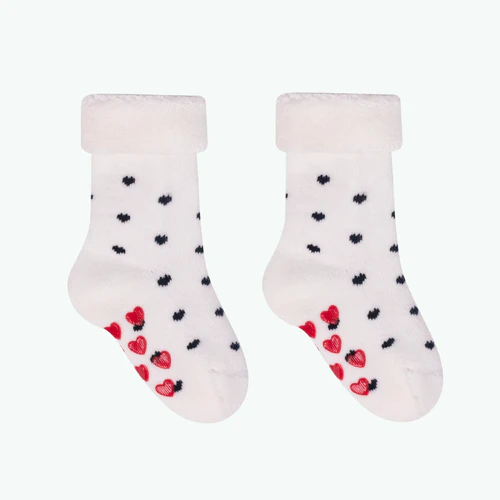 Little Heart Socks - White Baby Sock Pack