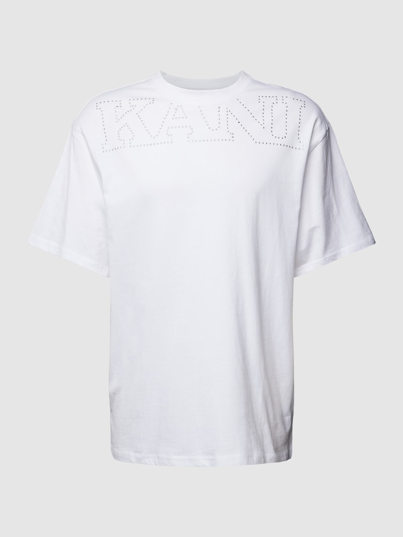 T-Shirt mit Label-Print in weiss