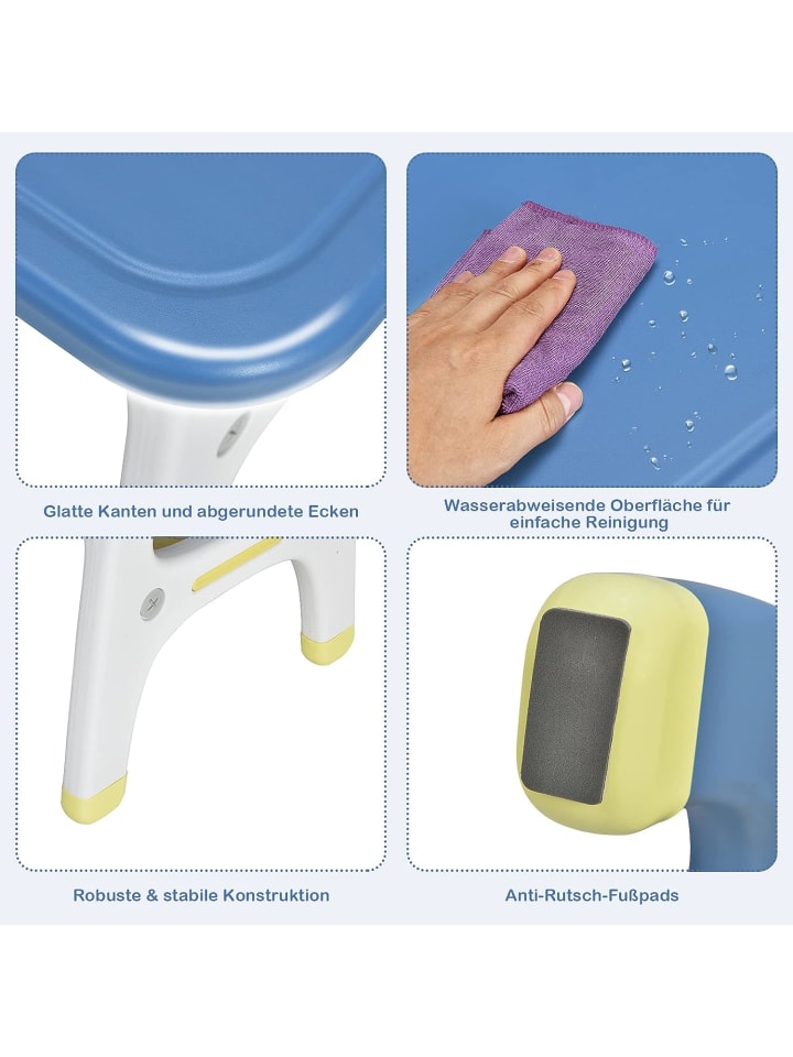 COSTWAY Tischset mit Stuhl für 1-5 Jahren in Blau günstig kaufen onesize