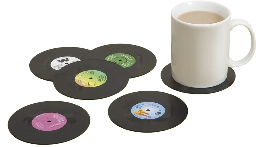 Gift Republic Untersetzer Set Schallplatten 6-tlg.